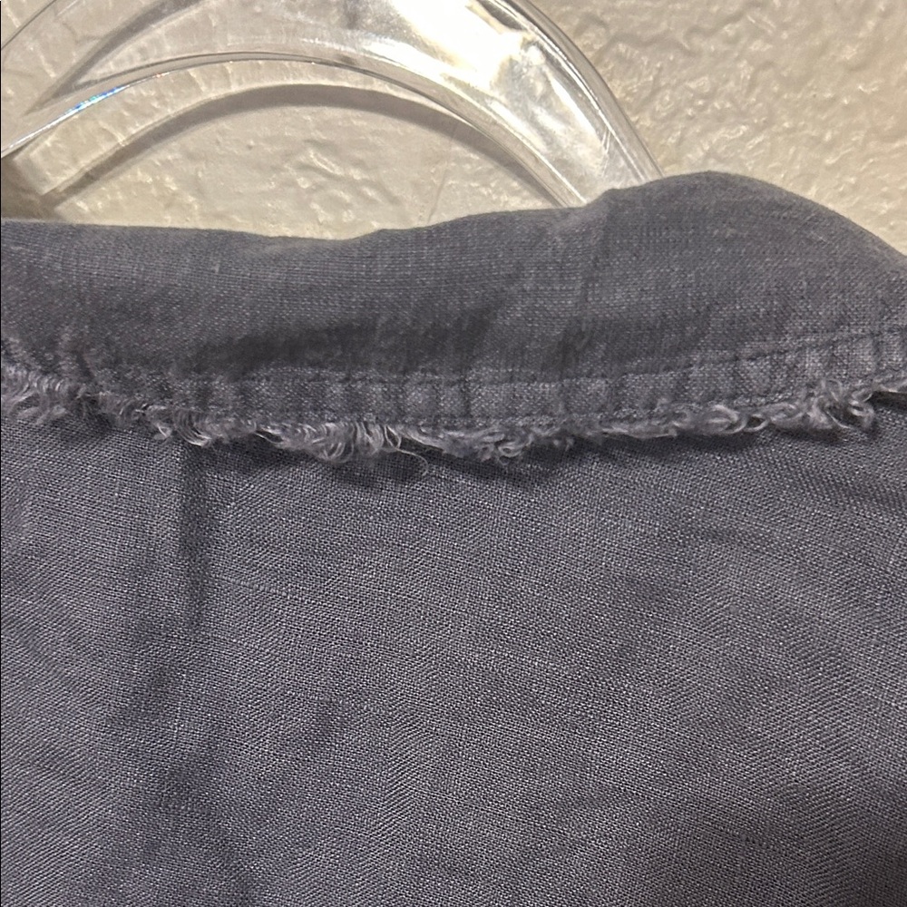 🐣Chico's Classic linen fringe gray Button Down Shirt size 4/us 20 GUC - Picture 10 of 10